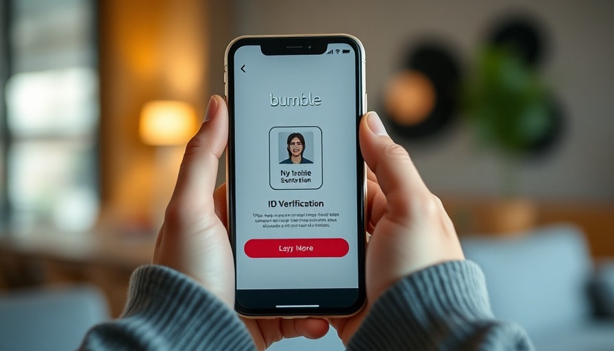 ID verification dating apps: Bumble app on phone in hands.