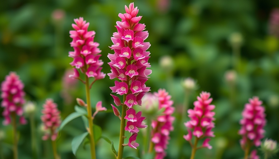 Vibrant pink turtlehead flowers blooming in a lush garden.
