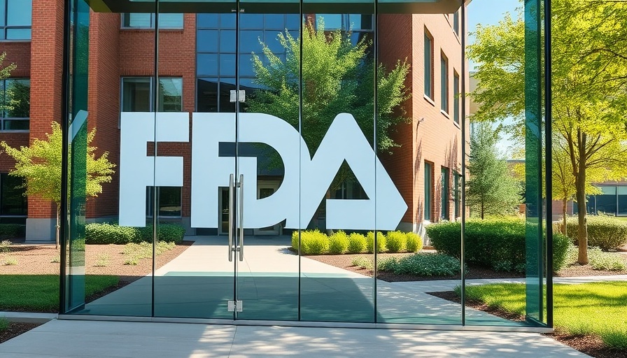 FDA logo on glass with office building in background, highlighting return to office challenges.
