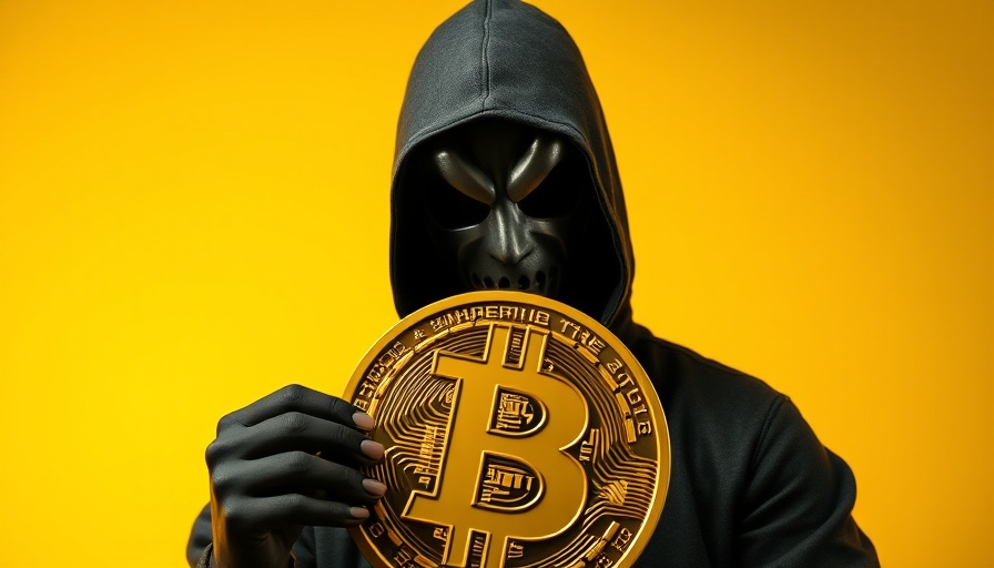 Masked individual with Bitcoin symbol in Bitcoin robbery trends context.