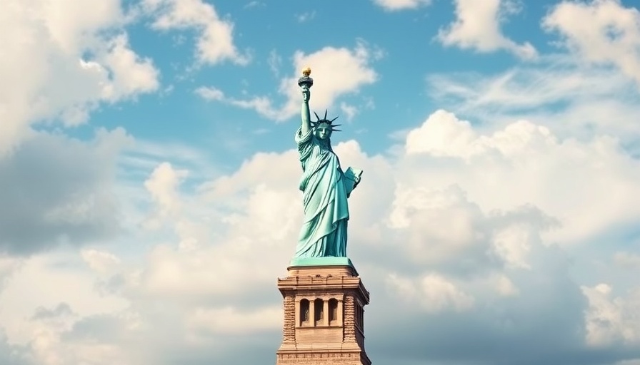 Statue of Liberty under cloudy sky, representing return debate.
