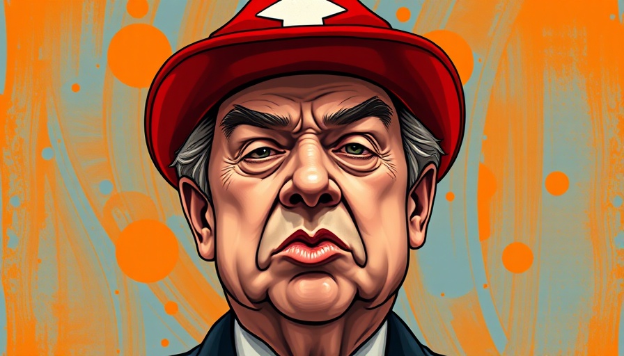 Caricature of double-faced character reflecting trade war outcomes.