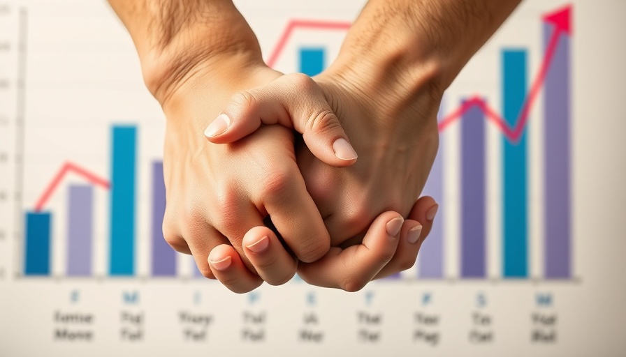 Hands gripping in front of bar chart, symbolizing health insurance coverage challenges.
