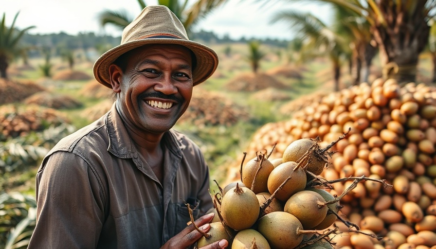 Workers harvesting palm fruit, focusing on indigenous land rights.