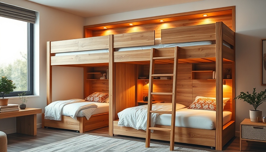 Modern bunk bed designs in stylish bedroom.