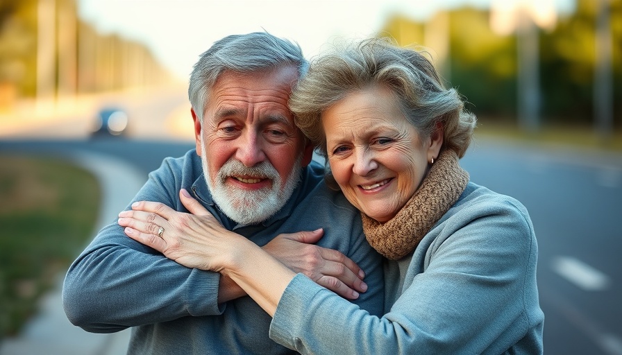 Emotional couple embracing supportively