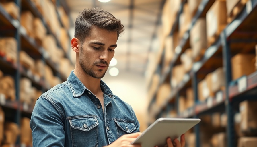 Young man checking inventory in a warehouse, inventory financing.