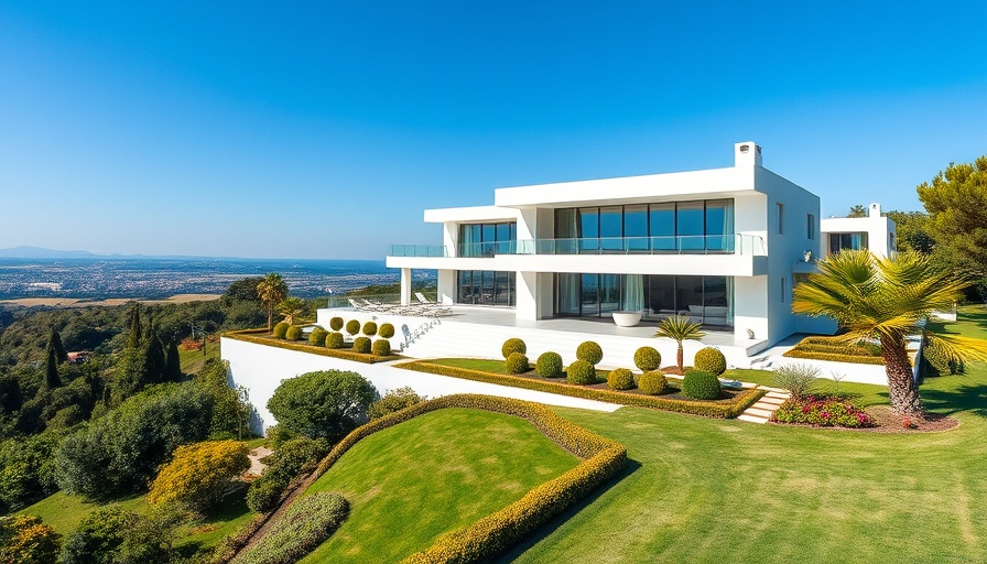 Contemporary white house with modern architecture overlooking a lush landscape, explaining how earnest money works in real estate.