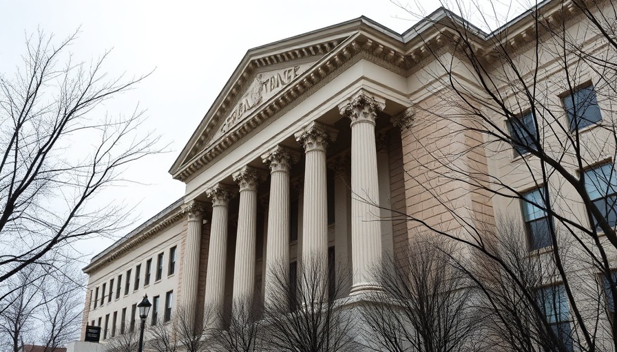 Federal Trade Commission building with sign at 600 Pennsylvania Ave, highlighting Trump's action against FTC commissioners.