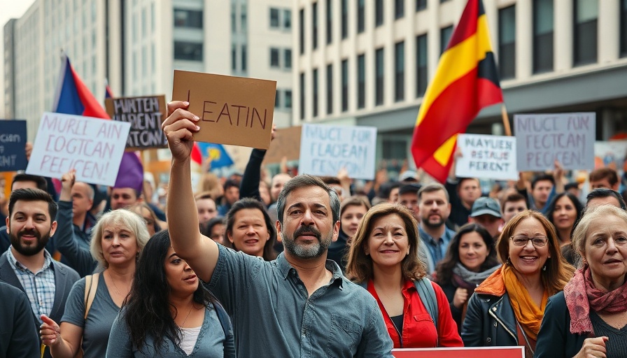 DOGE USAID constitutional violations protest in urban setting.