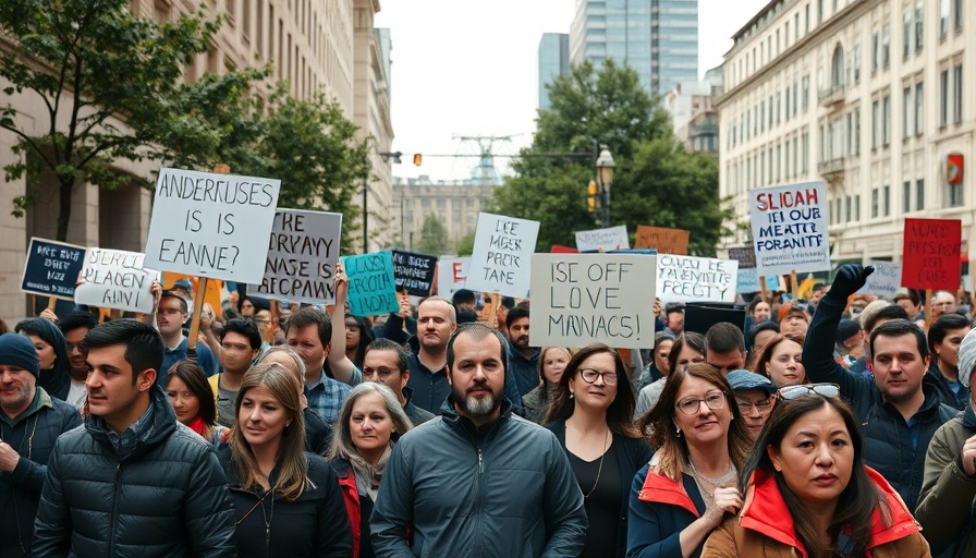 Protesters demand action in urban setting, Social Security focus.