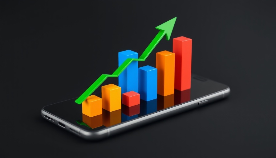 3D bar chart rising from smartphone, growth concept, Rio Tinto dual-listing review