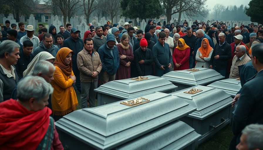 Funeral gathering for smuggling deaths of migrants in Texas.