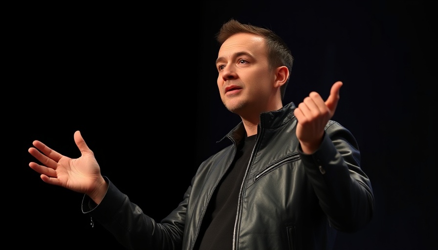 Presenter at Nvidia GTC 2025 in black leather jacket speaking.