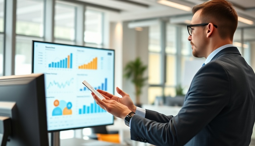 Business presentation on AI for slide decks in modern office.