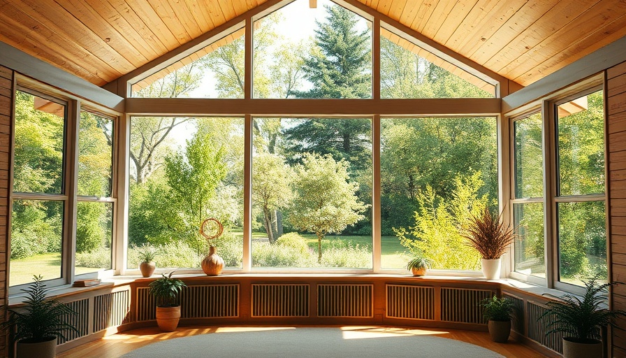 Floor-to-ceiling windows with garden view in a cozy room.