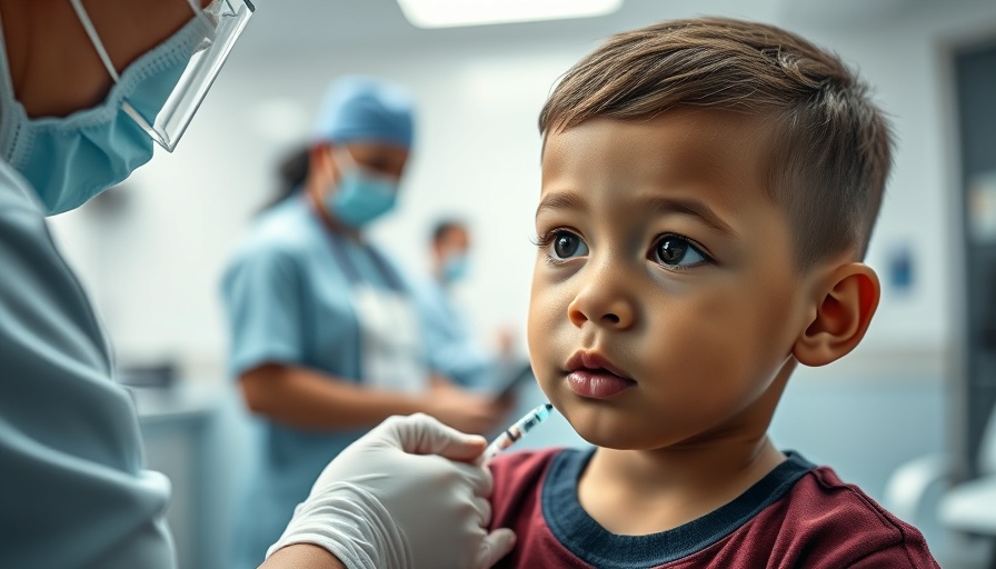 Healthcare worker vaccinates boy in clinic, addressing aid gap left by US.
