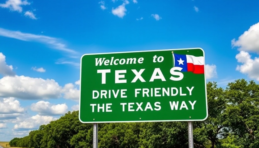 Welcome to Texas sign, symbolizing Texas real estate opportunities.