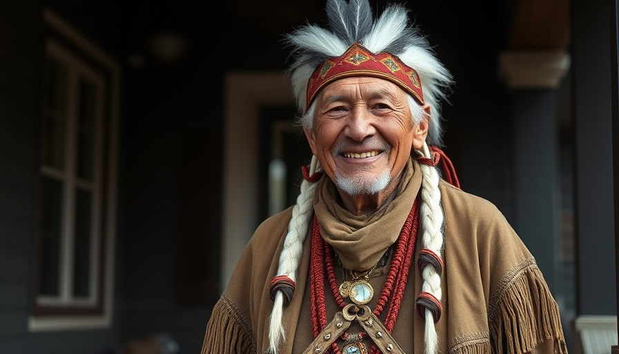 Native American veteran with medals, honoring history restoration.