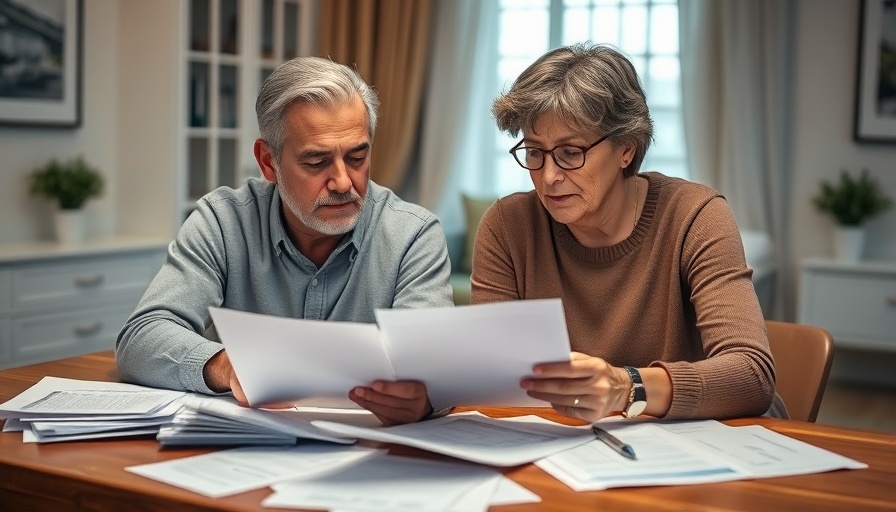 Serious couple reviewing finances at home, Can You Inherit Debt discussion.