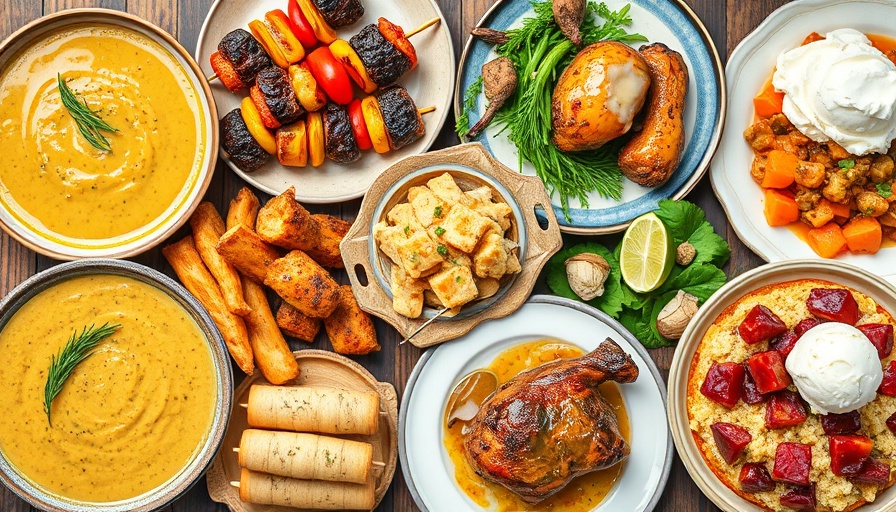 Vibrant weekly meal plan collage with diverse dishes.