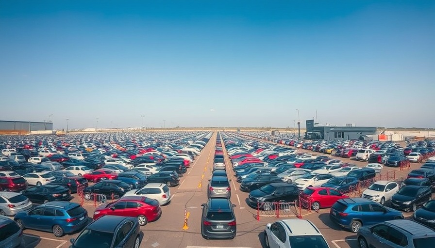 Abstract financial burden with cars symbolizing debt in a parking lot.