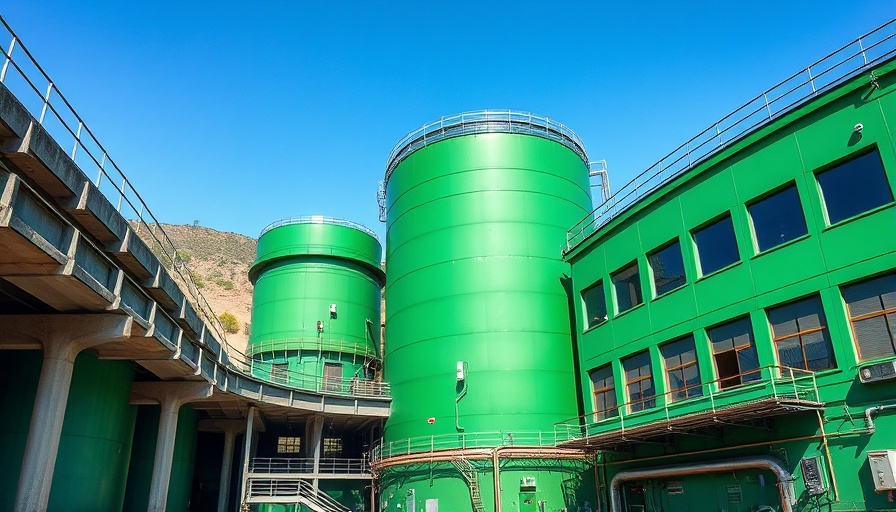 Local news: Green industrial facility with curved structures.