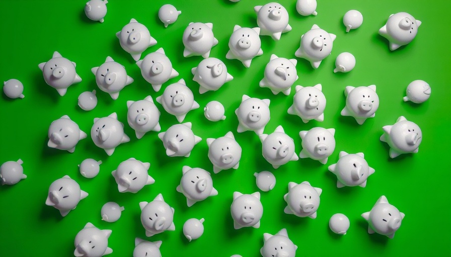White piggy banks on green background symbolize small business startup ideas