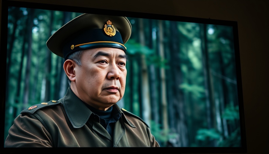 North Korea leader on TV in military attire.