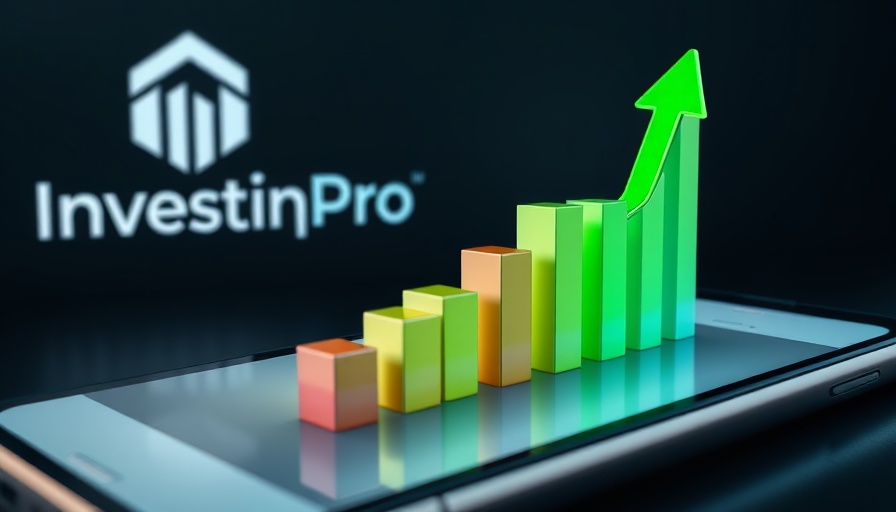 Profit margin graph on smartphone shows upward trend.