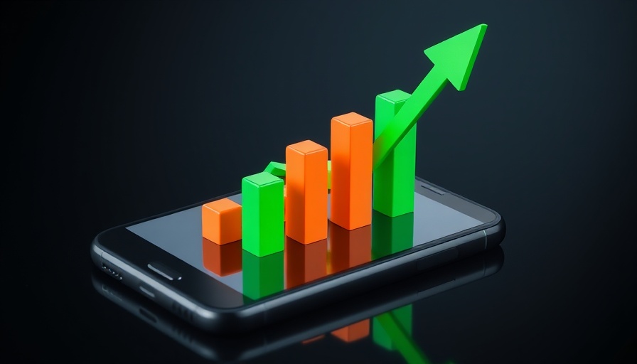 Digital bar graphs on smartphone signify Aveanna Healthcare stock sales growth.