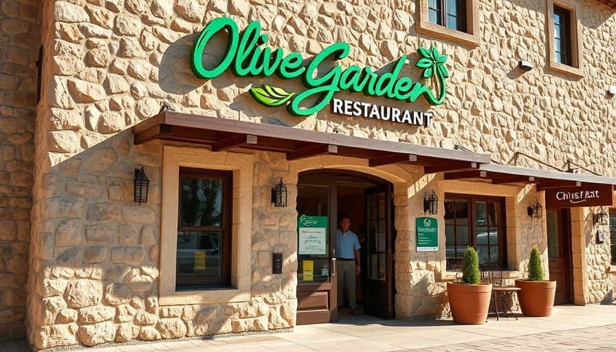 Olive Garden restaurant entrance highlights Darden Restaurants sales performance.
