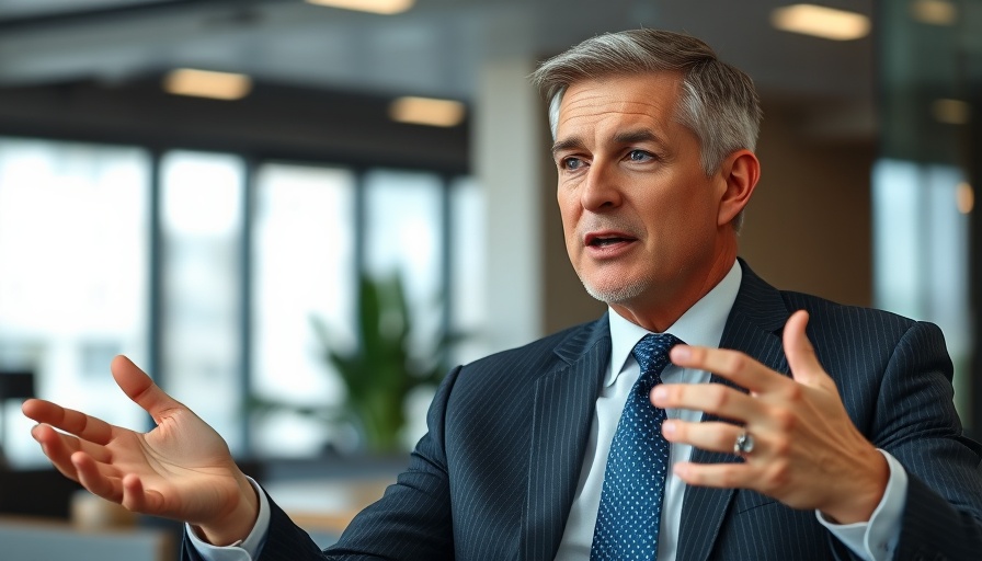 Executive discussing succession planning at Goldman Sachs in office.