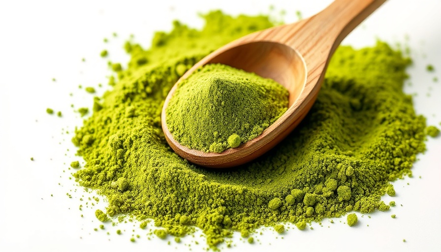 Chlorella vulgaris superfood powder with scoop