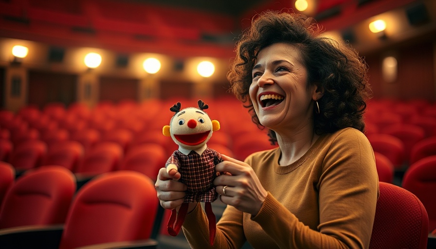Local theater productions: Woman sewing puppet in theater.