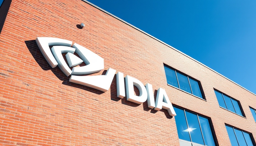Nvidia building exterior with logo under blue sky, sunny day.