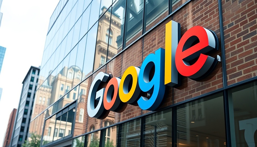 Colorful Google sign on building facade for robotics startup funding context.