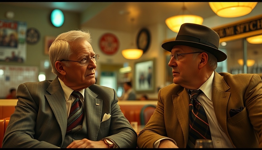 The Alto Knights movie review with two men in a diner.