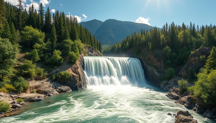 Eel River water diversion concerns at dam with waterfall
