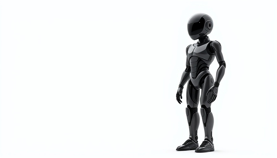 Sleek humanoid robot with minimalist design in home setting.
