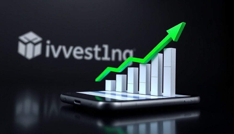 Financial growth graph on smartphone screen, InvestingPro theme.