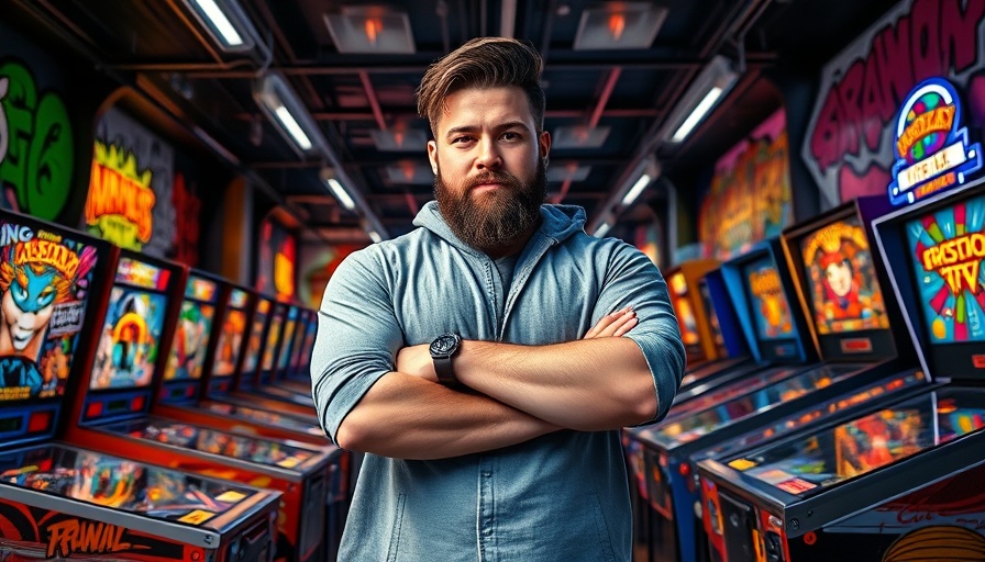 Confident man in arcade setting, showcasing Concord small business creative pivot.