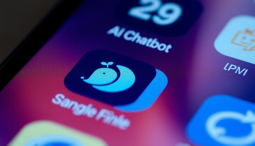Close-up of smartphone with AI chatbot app icon on screen.