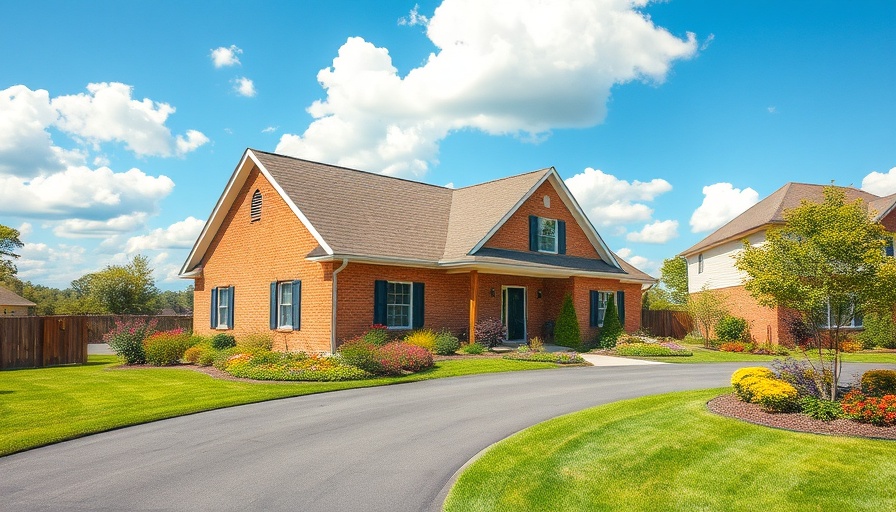 Beautiful suburban home with landscaped perennial garden.