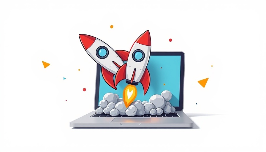 Open source startups 2024 launch concept with rocket and laptop.