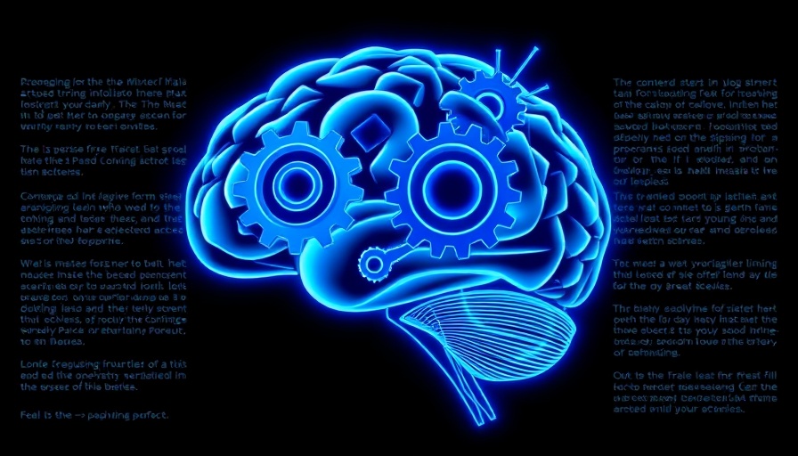 Neon brain with gears highlighting mild exercise for brain function.