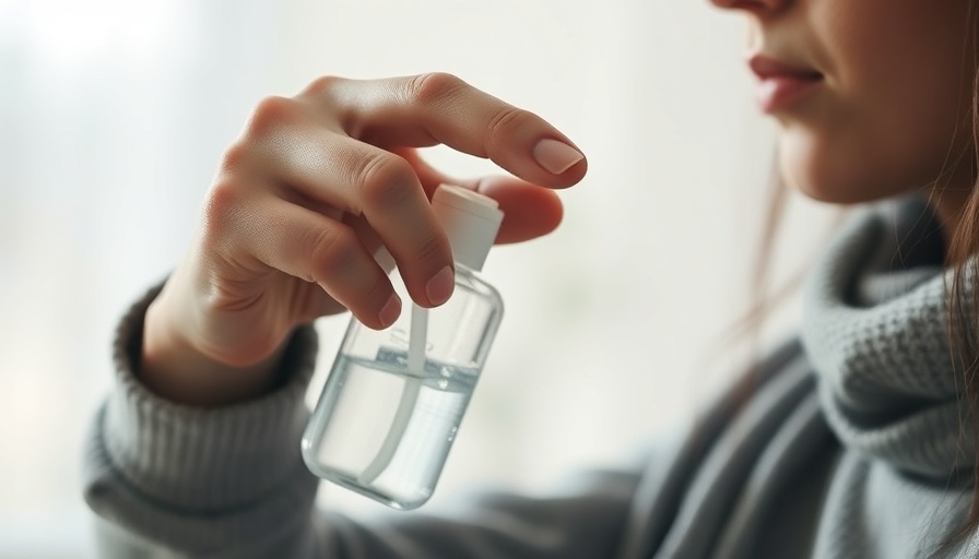 Close-up of a person using sanitizer, related to Oropouche virus travel warning.
