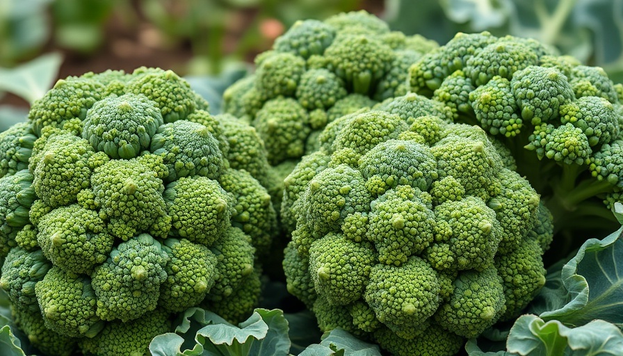 Freshly harvested broccoli heads close-up