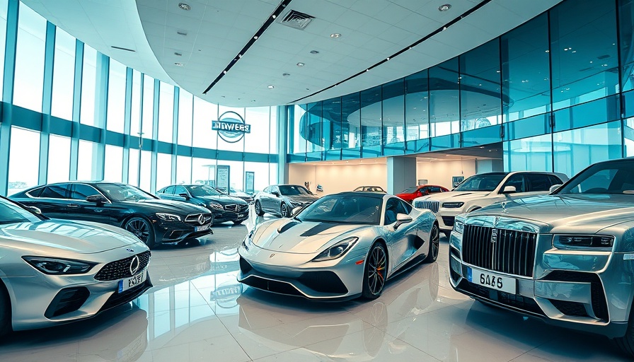 Luxury car showroom in Singapore, featuring high-end vehicles.