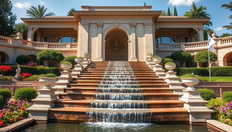 African American Cultural Garden fountain in lush greenery with flowers.